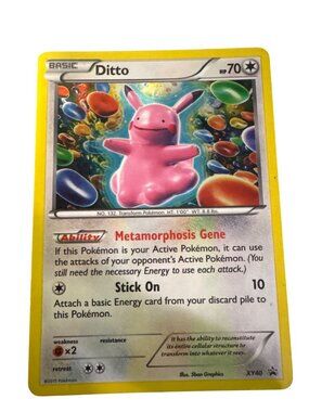 Ditto XY40 Holo Promo Pokémon Card 2015 Metamorphosis Gene Stick On HP 70 Rare